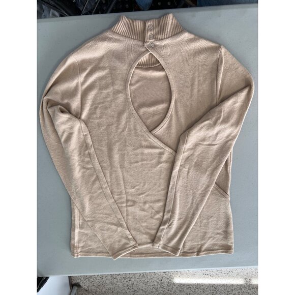 DG2 Diane Gilman Brushed Sweater Knit Mock Neck Top Size Medium Keyhole Back NEW - Picture 5 of 7